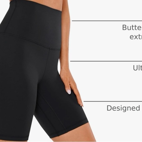 CRZ YOGA Women's Black Bike Shorts - Picture 3 of 6